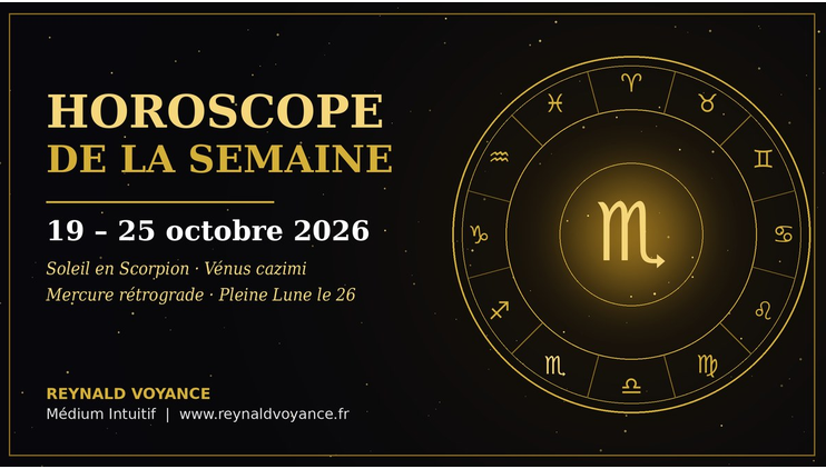 Horoscope de la semaine du 19 au 25 octobre 2026 : roue du zodiaque, Scorpion, Mercure rétrograde et Vénus cazimi