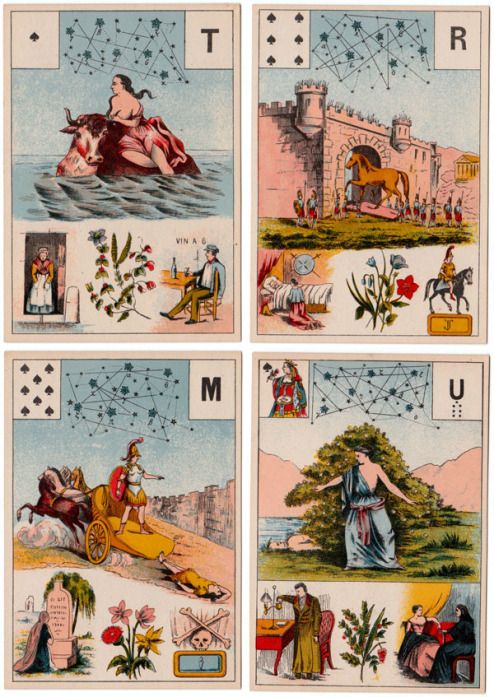 Cartes du Grand Jeu de Mlle Lenormand, jeu de 54 cartes astro-mythologiques de cartomancie – Grand Lenormand